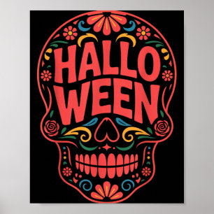 Halloween Costumes Skull Typography Graphic Creepy Poster