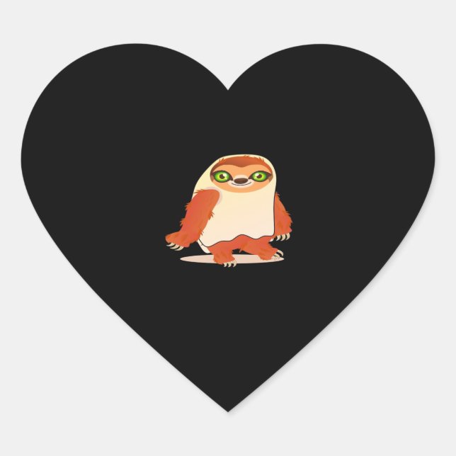 Halloween costumes sloth Oversized T-Shirt Heart Sticker (Front)