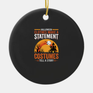 Halloween Costumes Statement Haunted House Design Ceramic Ornament
