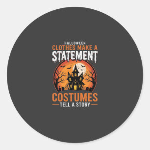 Halloween Costumes Tell a Story Haunted House Desi Classic Round Sticker