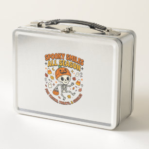 Halloween Cosy Skeleton Celebration Metal Lunch Box