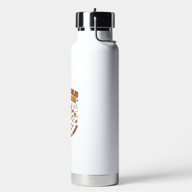 Halloween Cosy Skeleton Celebration Water Bottle (Left)