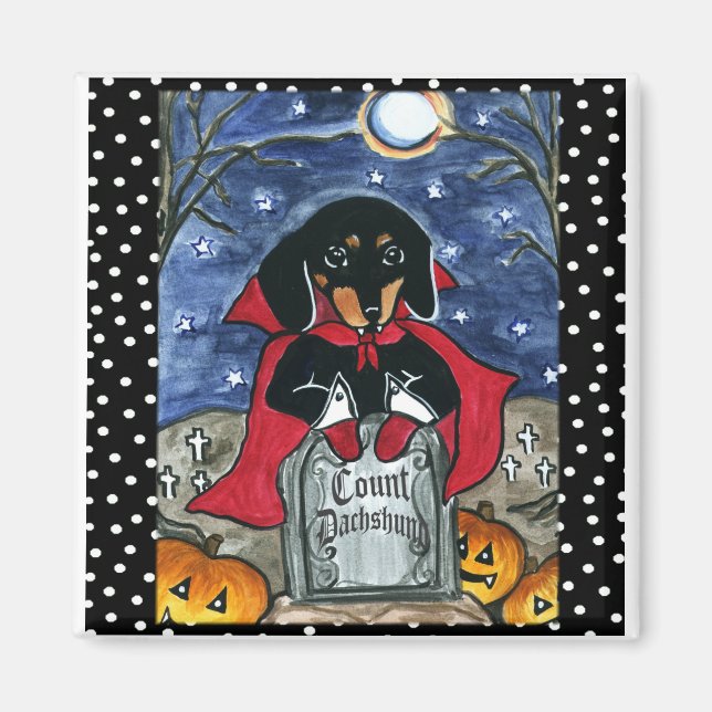 Halloween Count  Dachshund Magnet (Front)