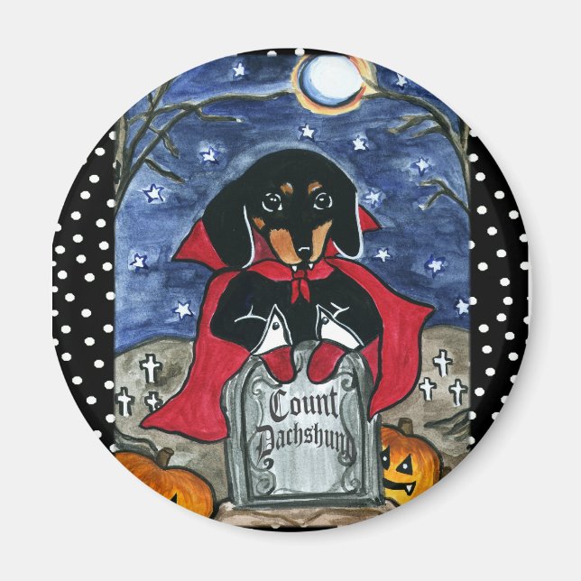Halloween Count  Dachshund Magnet (Front)