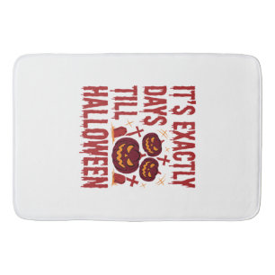 Halloween Countdown Pumpkins Graveyard Horror Typo Bath Mat