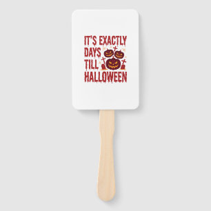 Halloween Countdown Pumpkins Graveyard Horror Typo Hand Fan