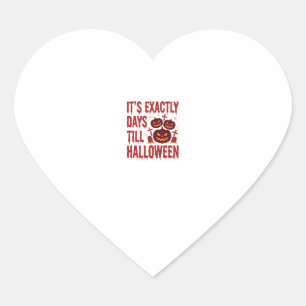 Halloween Countdown Pumpkins Graveyard Horror Typo Heart Sticker