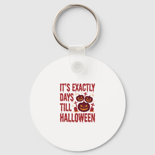 Halloween Countdown Pumpkins Graveyard Horror Typo Key Ring (Front)