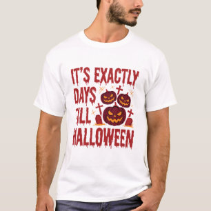 Halloween Countdown Pumpkins Graveyard Horror Typo T-Shirt