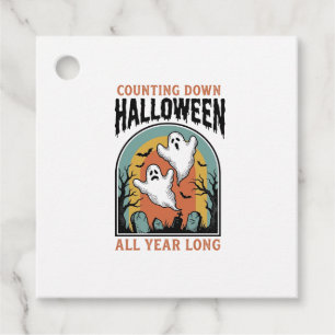 Halloween Countdown Shirt Vintage Graveyard Graphi Favour Tags
