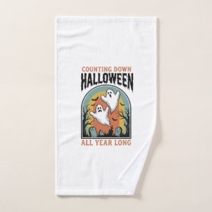 Halloween Countdown Shirt Vintage Graveyard Graphi Hand Towel
