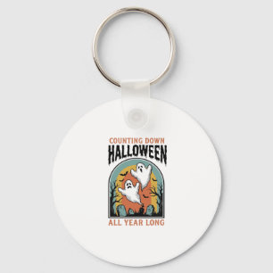 Halloween Countdown Shirt Vintage Graveyard Graphi Key Ring
