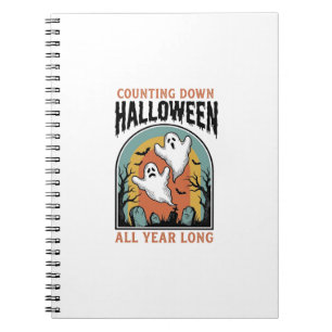 Halloween Countdown Shirt Vintage Graveyard Graphi Notebook