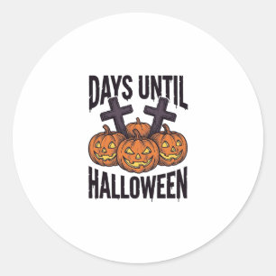 Halloween Countdown Shirt Vintage Pumpkin Design_1 Classic Round Sticker