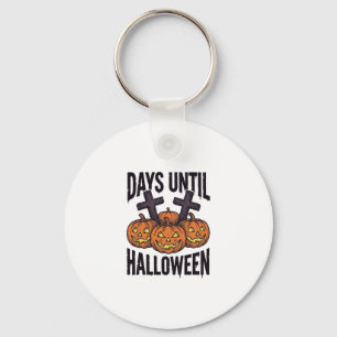 Halloween Countdown Shirt Vintage Pumpkin Design_1 Key Ring
