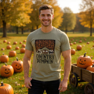 Halloween Country Pumpkins Typography Tri-Blend Shirt