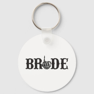 Halloween Couple Bride Groom Skeleton Matching Bri Key Ring