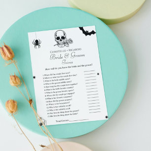 Halloween Couple trivia bridal shower game Card