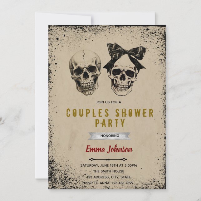 Halloween couples shower invitation (Front)