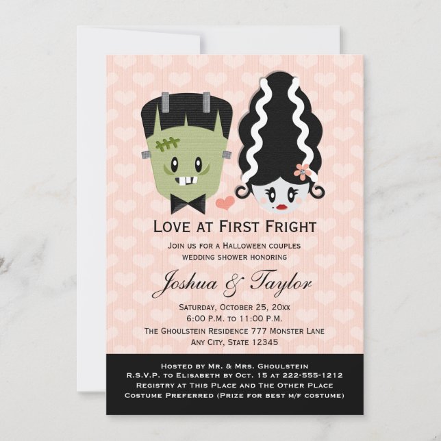 Halloween Couples Wedding Shower Invitations (Front)