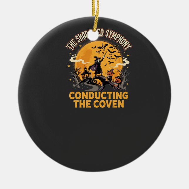 Halloween Coven Conductor Ceramic Ornament (Front)