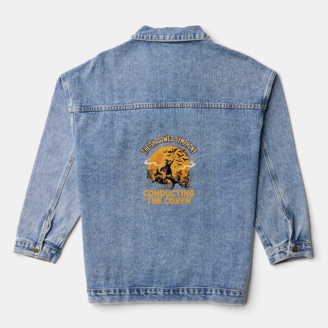 Halloween Coven Conductor Denim Jacket (Back)
