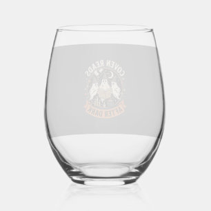 Halloween Coven Readers Night Stemless Wine Glass