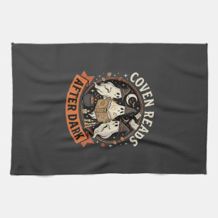 Halloween Coven Readers Night Tea Towel