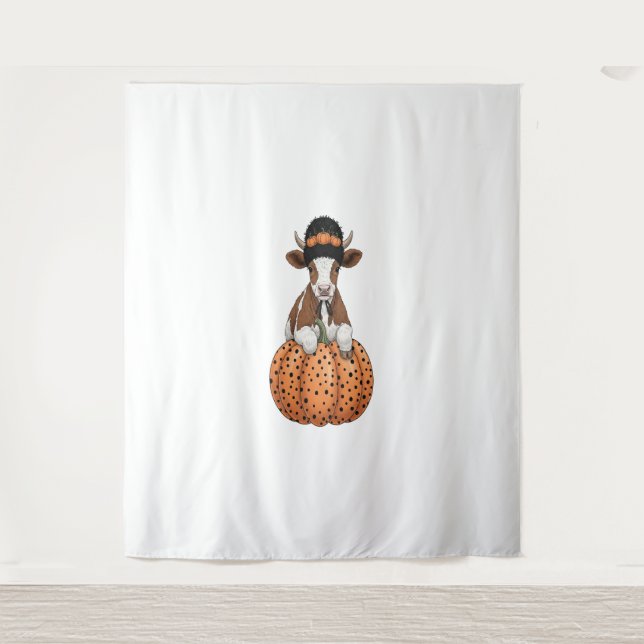 Halloween Cow 2 Tapestry (Front)