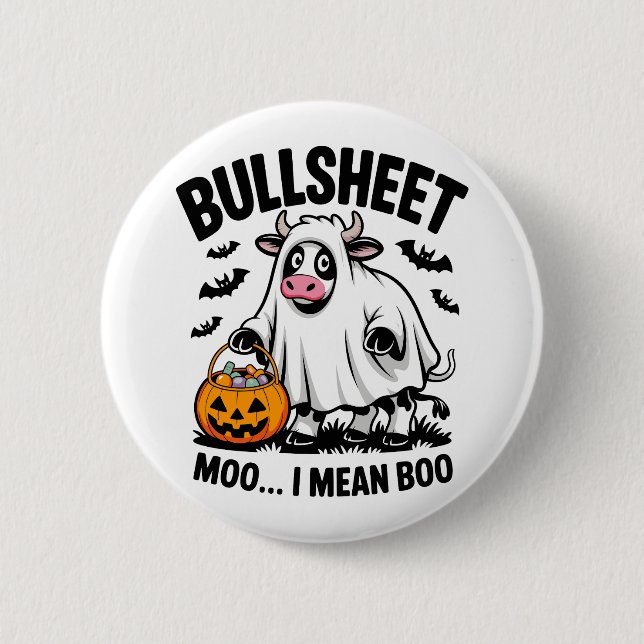 halloween cow 6 cm round badge (Front)