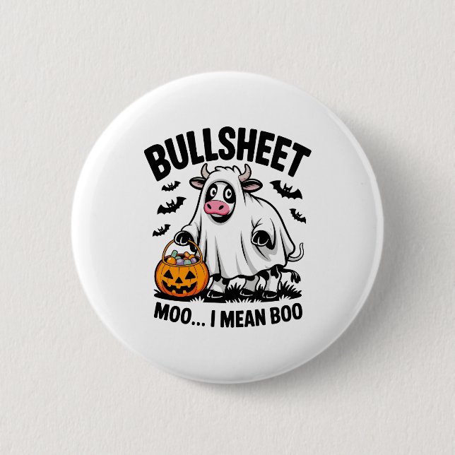 halloween cow 6 cm round badge (Front)