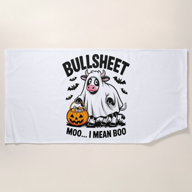 halloween cow beach towel (Front)