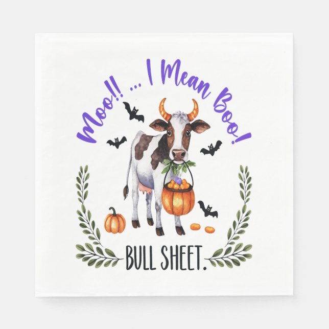 Halloween Cow Bull Sheet Napkin (Front)