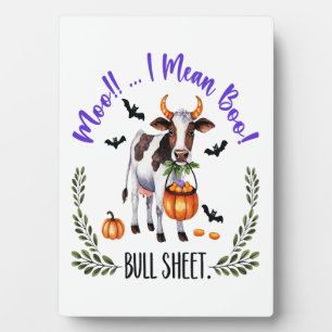 Halloween Cow Bull Sheet Plaque