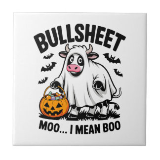 halloween cow ceramic tile
