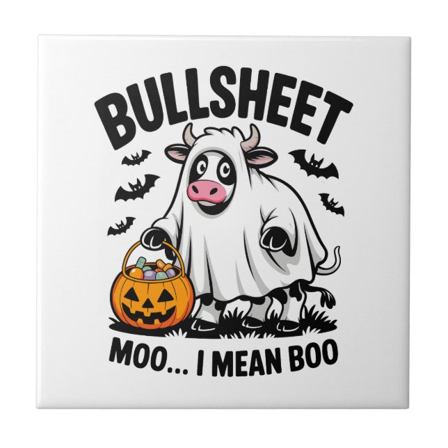 halloween cow ceramic tile (Front)