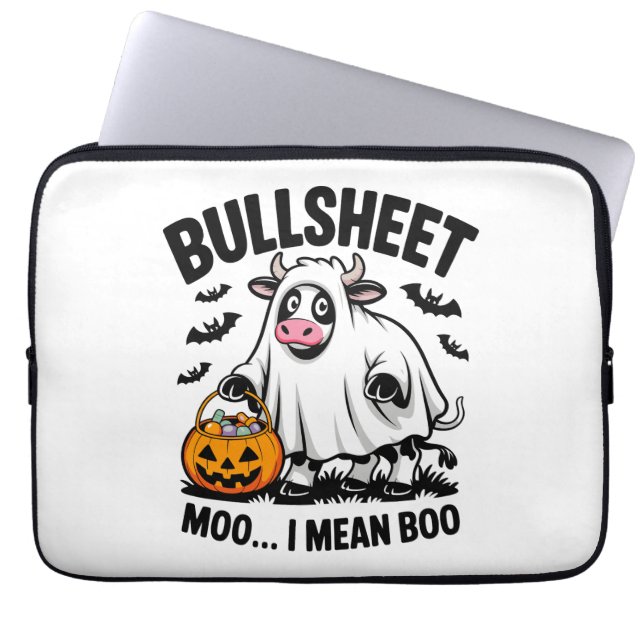 halloween cow laptop sleeve (Front)