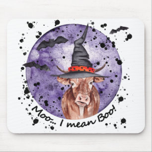 Halloween Cow Moo I Mean Boo Funny Mouse Pad