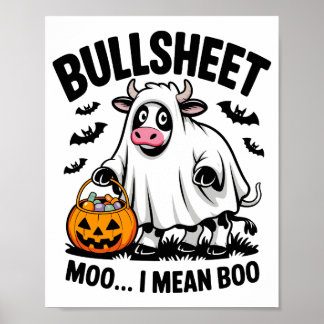 halloween cow poster