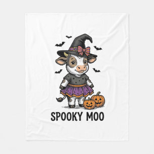 Halloween Cow Shirt Cute Witch Calf Engraving Art Fleece Blanket