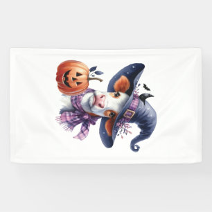 Halloween Cow with Fall Banner