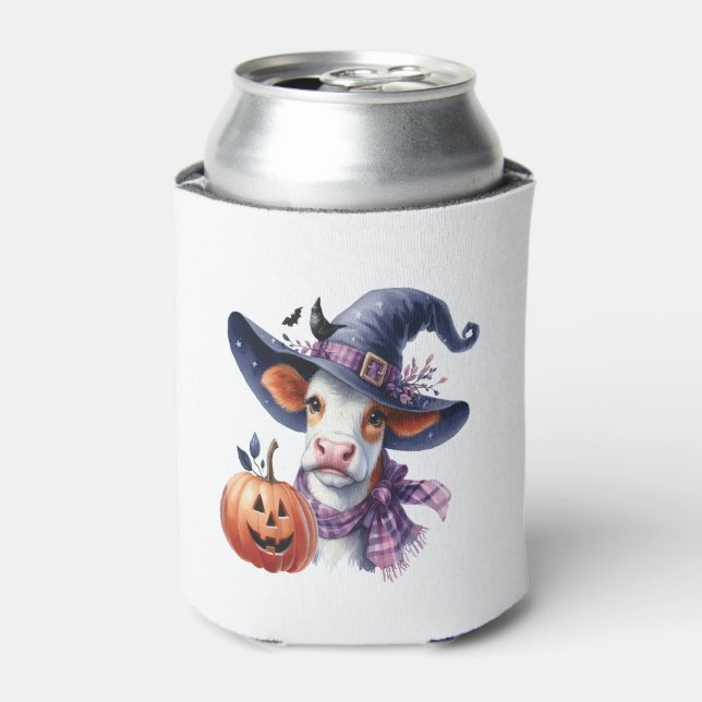Halloween Cow with Fall Can Cooler (Can Front)
