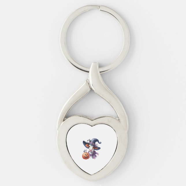 Halloween Cow with Fall Key Ring (Front)