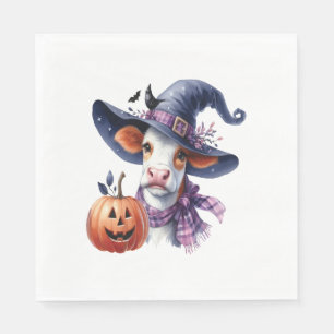 Halloween Cow with Fall Napkin