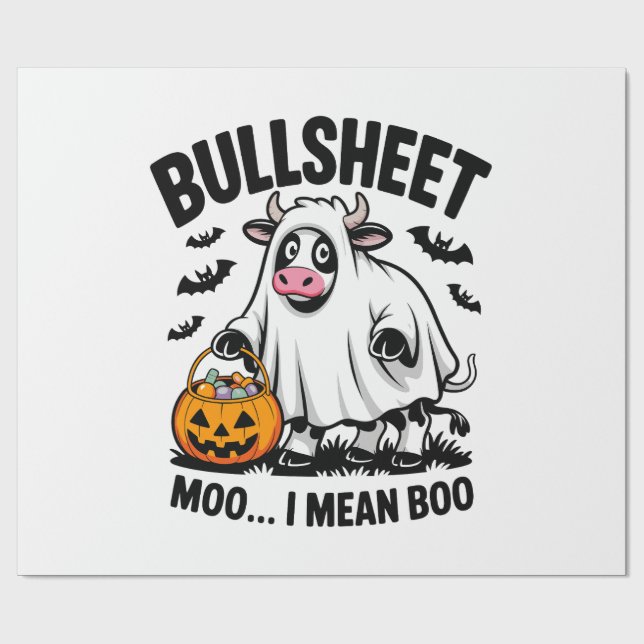 halloween cow wrapping paper (Flat)