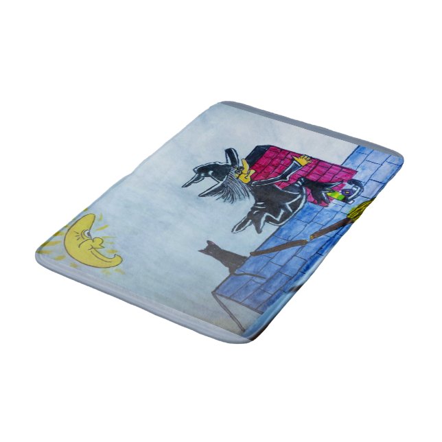 HALLOWEEN CRASHED WITCH  BATH MAT (Angled)