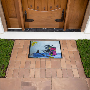 HALLOWEEN CRASHED WITCH DOORMAT