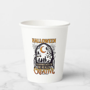 Halloween Creative Kids Silhouette Crescent Moon W Paper Cups