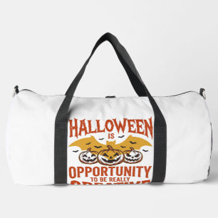 Halloween Creative Pumpkin Bat Vintage Vector Desi Duffle Bag