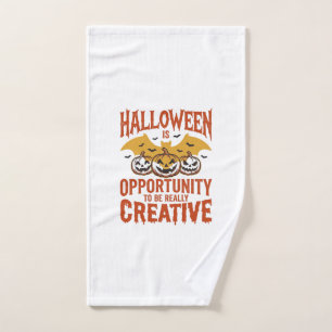 Halloween Creative Pumpkin Bat Vintage Vector Desi Hand Towel